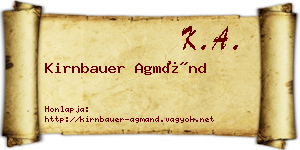 Kirnbauer Agmánd névjegykártya